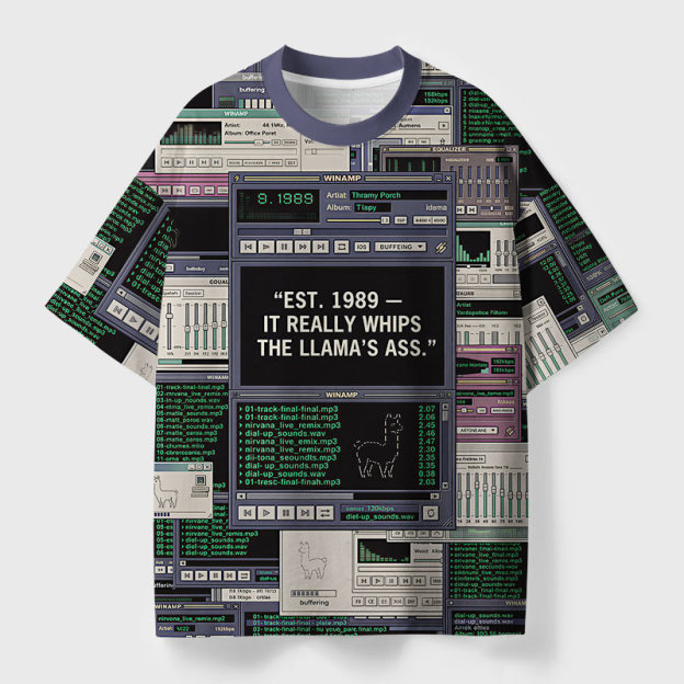It Really Whips The Llama's Ass Geek Eco Oversized Graphic Tees