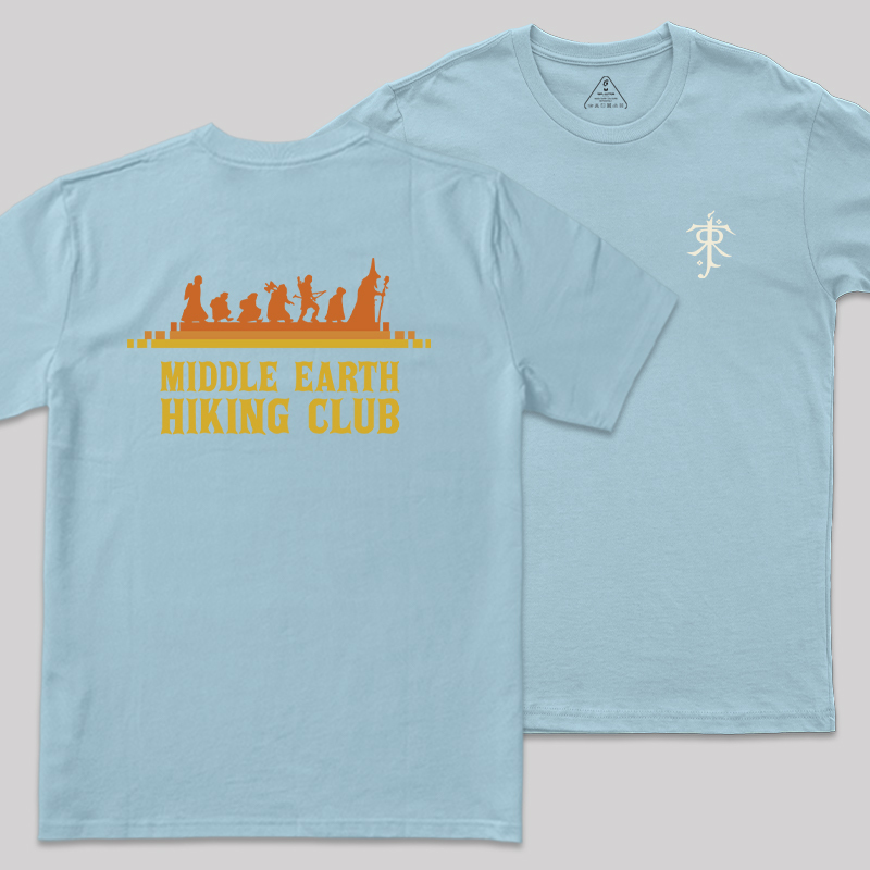 Middle Earth Hiking Club Front and Back Printing Geek T-Shirt