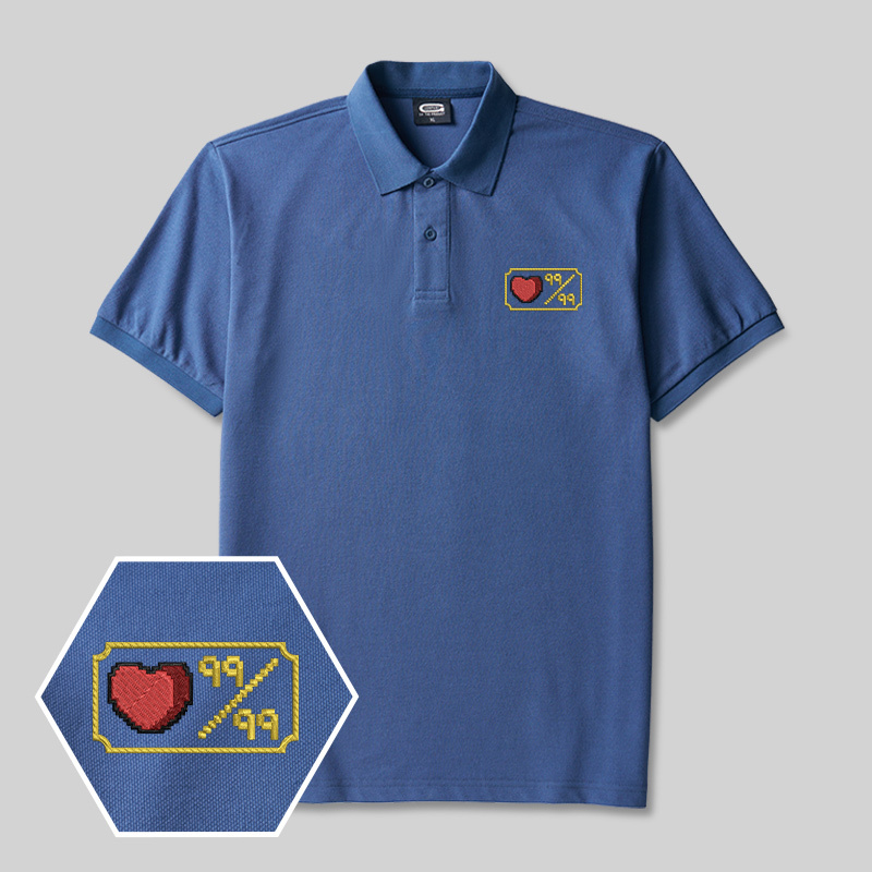 Personalized Pixel Skill 4 Geek Embroidered Polo Shirts