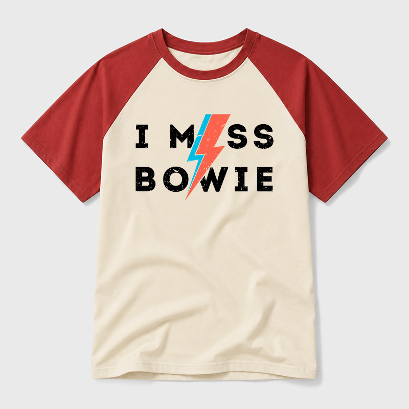 I Miss Bowie Geek Retro Raglan T-Shirt