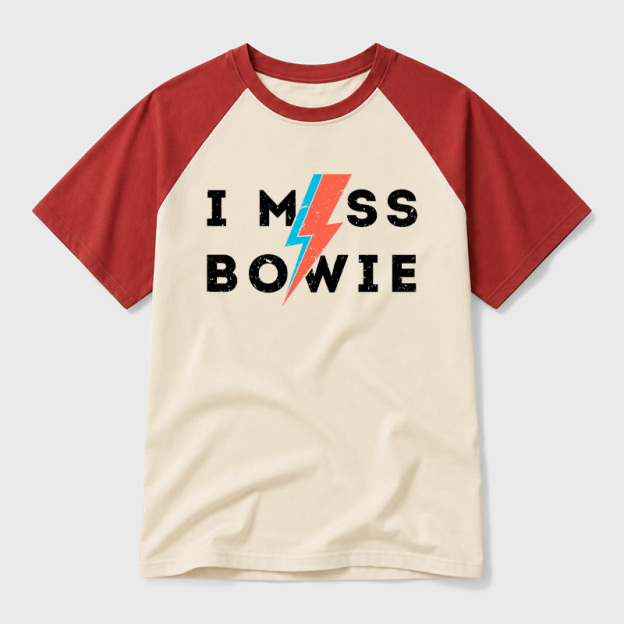 I Miss Bowie Geek Retro Raglan T-Shirt