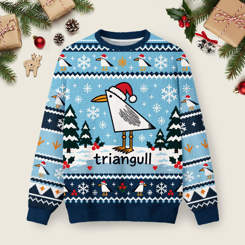 Triangull Ugly Christmas Fuzzy Fleece Sweatshirt