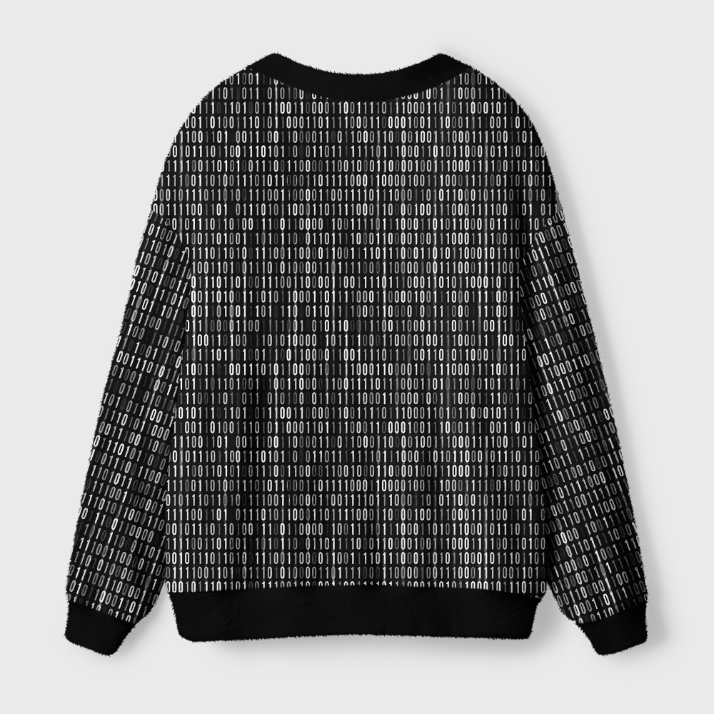 Binary Computer 1s and 0s Black Geek Ugly Cardigan Sweaters