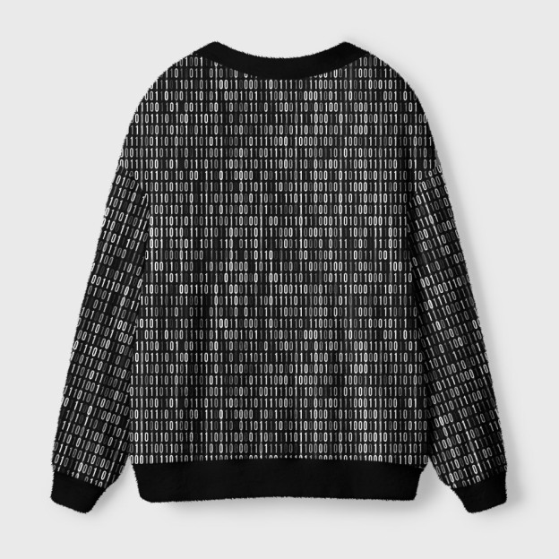 Binary Computer 1s and 0s Black Geek Ugly Cardigan Sweaters