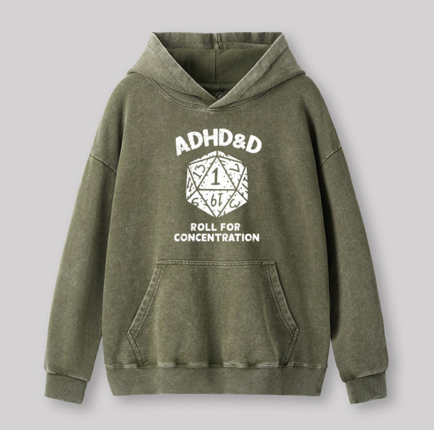 ADHD&D Geek Washed Hoodie