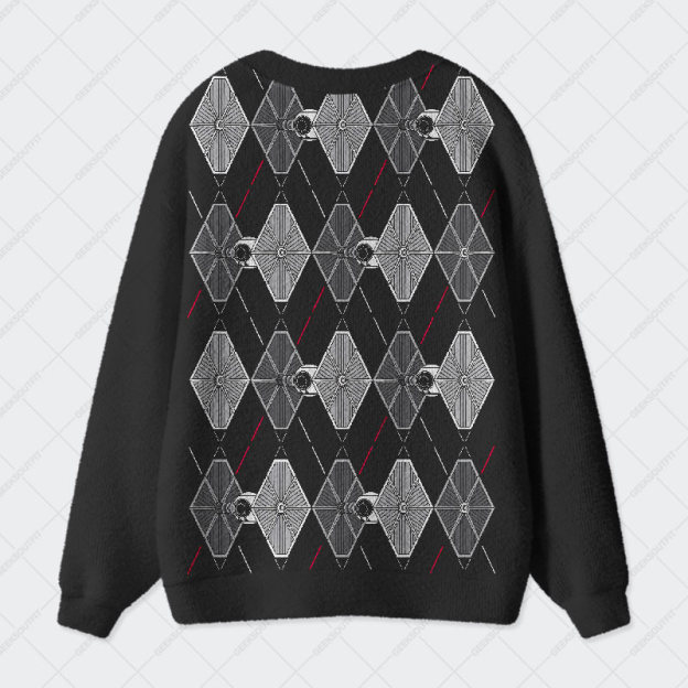 Tie Spaceship Geek Ugly Cardigan Sweaters 