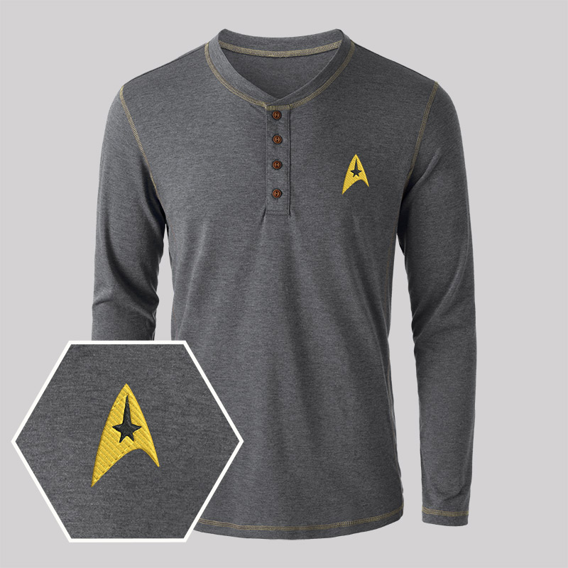 GOOD GRIEF!　SFSC PRINTED HENLEY NECK TOP GOOD GRIEF!】SFSC PRINTED HENLEY NECKTOP GOOD GRIEF】SFSC PRINTED