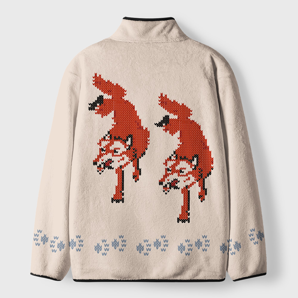 Fox Cardigan (Space Rescue Mission) Geek Polar Fleece Full-Zip Jacket