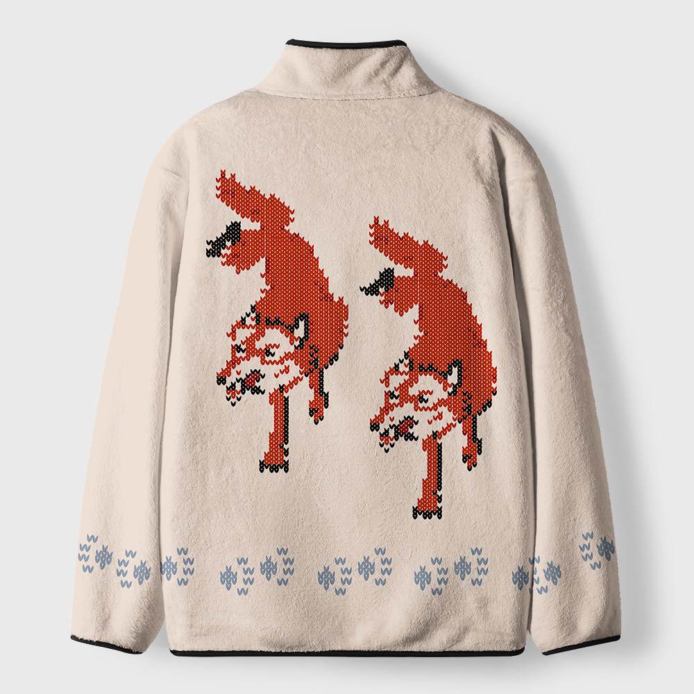 Fox Cardigan (Space Rescue Mission) Geek Polar Fleece Full-Zip Jacket