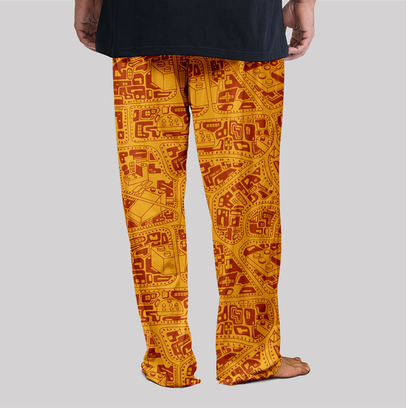 3D Map Lego Yellow Geek Loungewear Pants