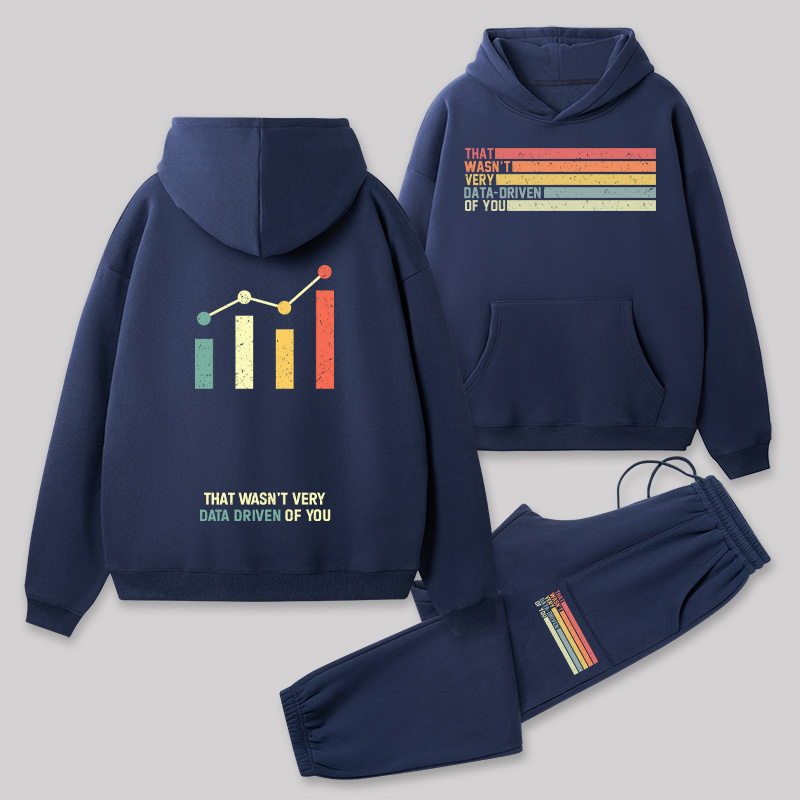 Data-Driven Front and Back Printed Geek Fleece Hoodie Set
