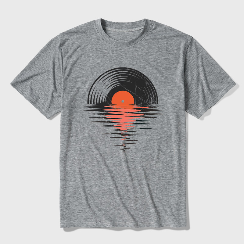 Vinyl LP Music Record Sunset Red Ultra Soft Heather Tee