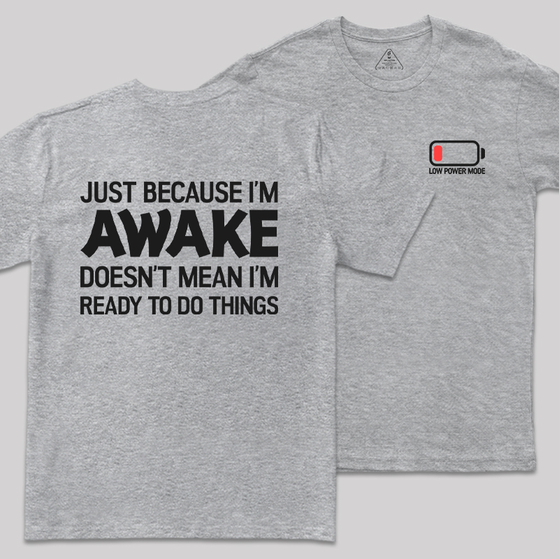 Low Power Mode Front and Back Printed Geek T-Shirt