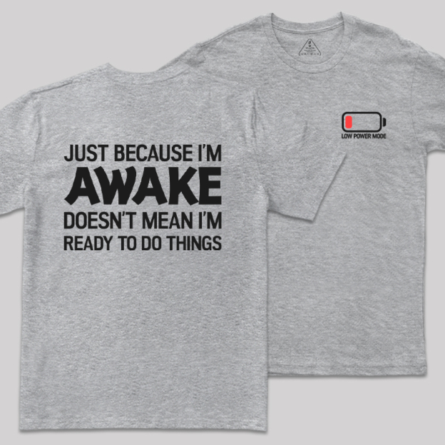 Low Power Mode Front and Back Printed Geek T-Shirt