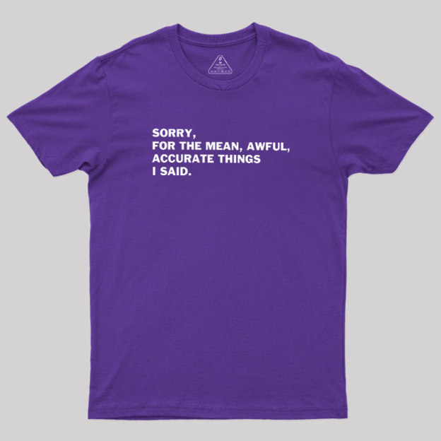 Accurate Things I Said Geek T-Shirt