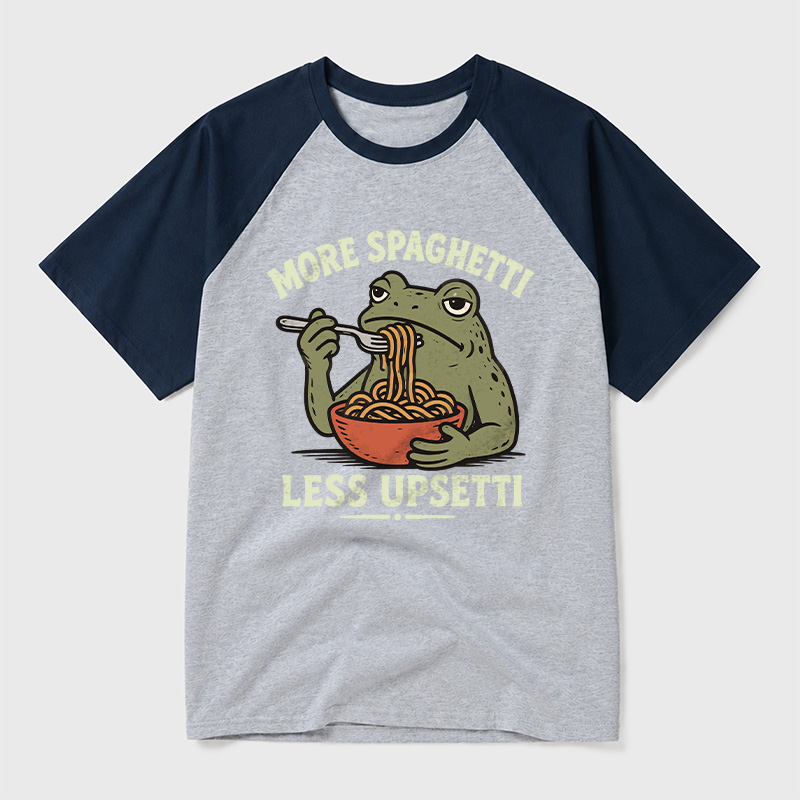 More Spaghetti Less Upsetti Geek Retro Raglan T-Shirt