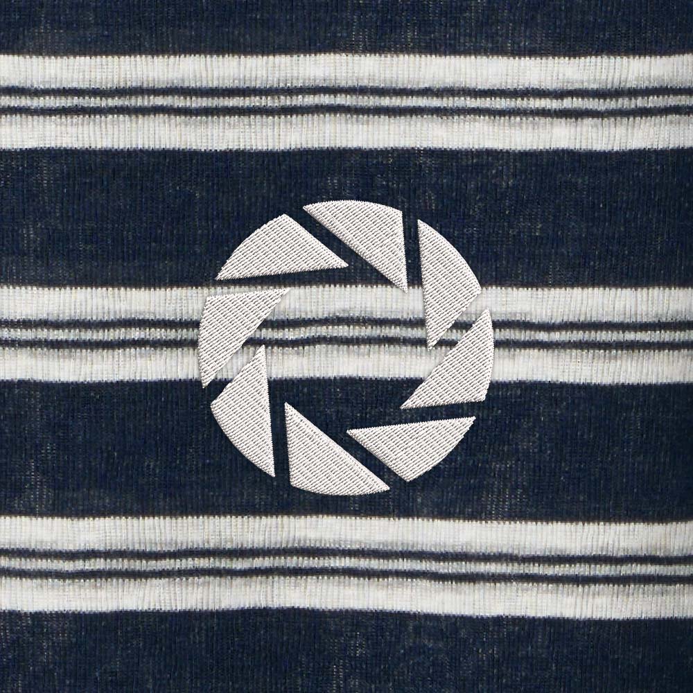Aperture Lycra Striped Embroidered Long-Sleeve Shirts
