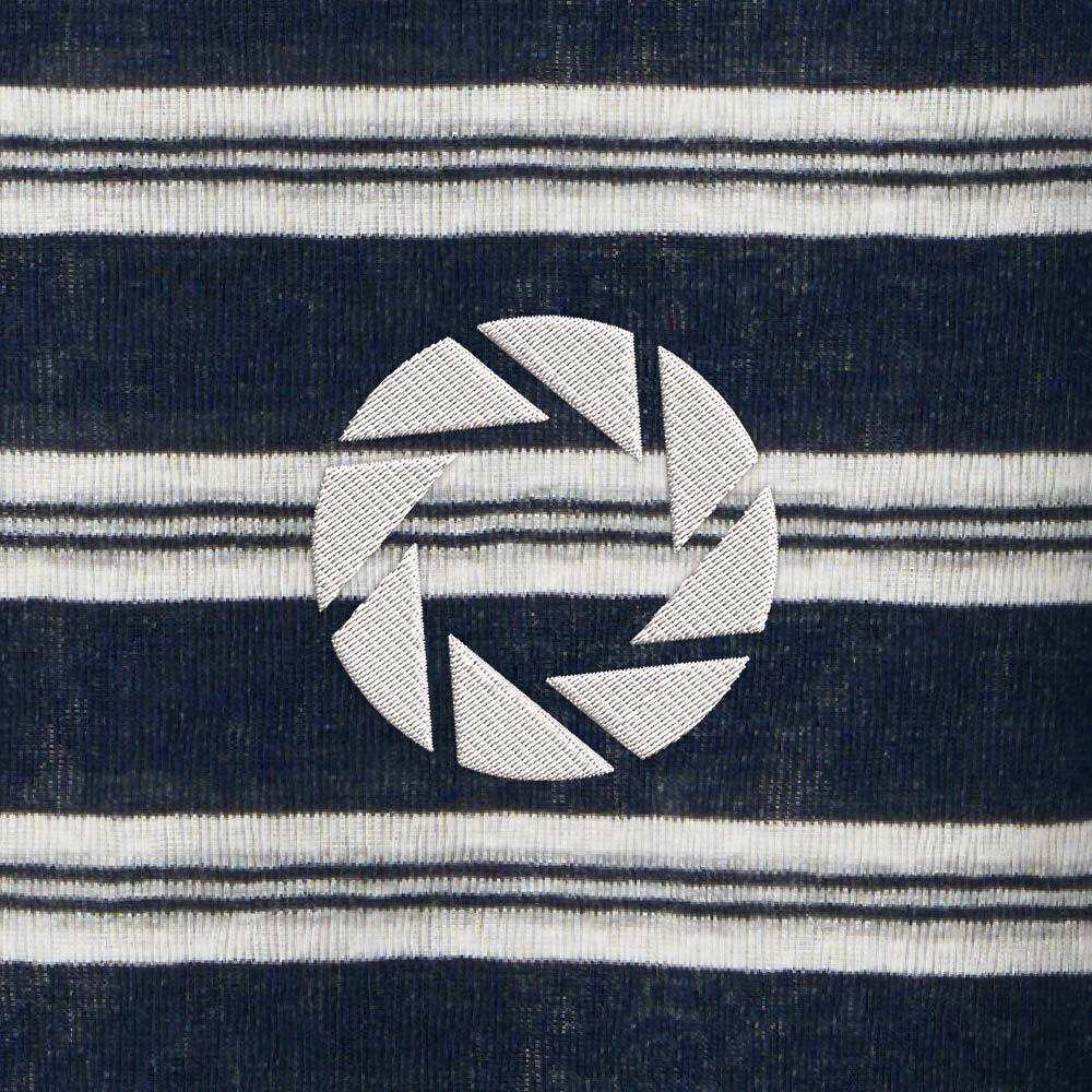 Aperture Lycra Striped Embroidered Long-Sleeve Shirts