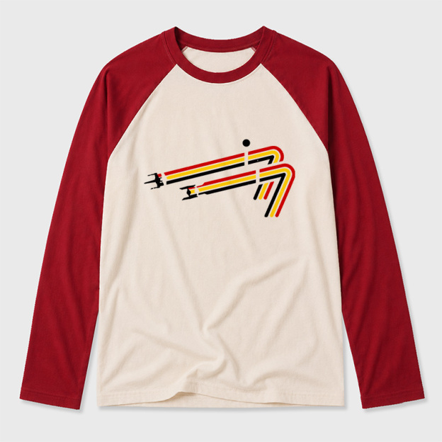 Scifi 77 Geek Retro Raglan Long-Sleeve Tee