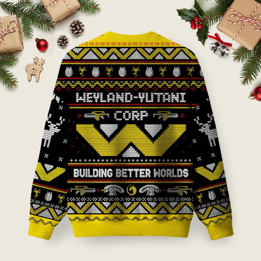 Happy Alien Xmas Black Ugly Christmas Sweater Sweatshirt