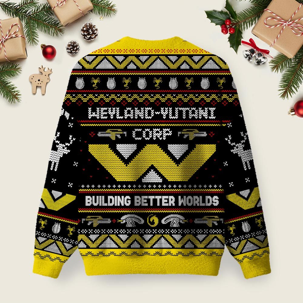 Happy Alien Xmas Black Ugly Christmas Sweater Sweatshirt