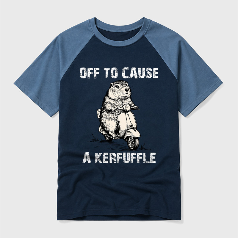 Off To Cause A Kerfuffle Geek Retro Raglan T-Shirt