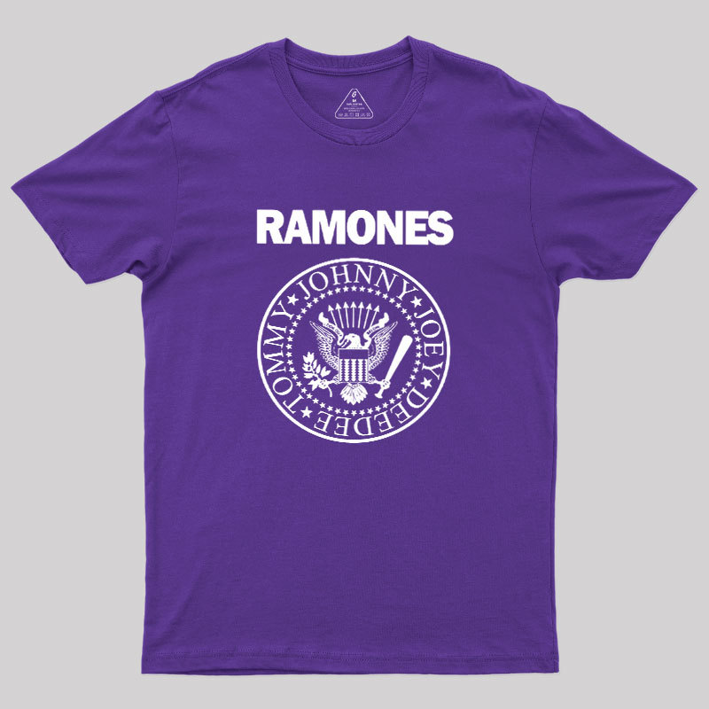 White Design of Ramones Geek T-Shirt