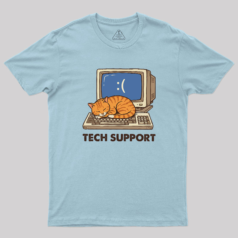 Tech Support Cat Geek T-Shirt