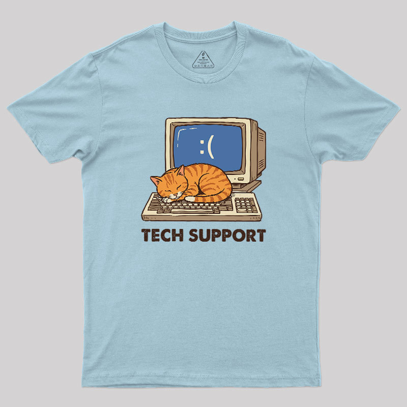 Tech Support Cat Geek T-Shirt