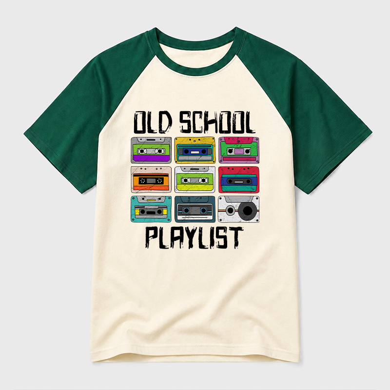 Cassette Tape Music Retro 80s Geek Retro Raglan T-Shirt