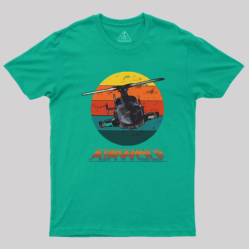 Airwolf Sunset 1980s Retro Geek T-Shirt