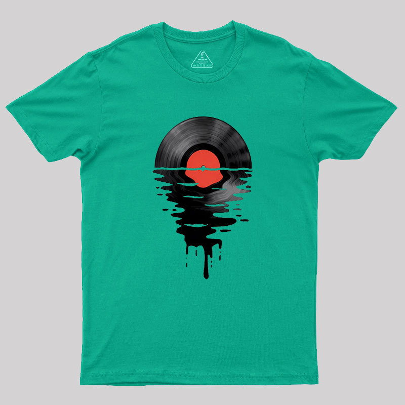 Vinyl LP Music Record Sunset Red Geek T-Shirt