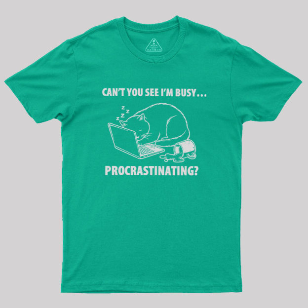 Procrastination Cat Geek T-Shirt