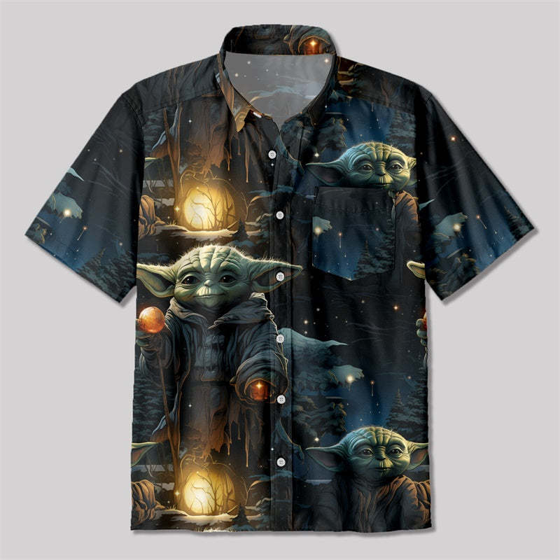Geeksoutfit Christmas Star Wars Maestro Yoda Button Up Pocket Shirt for Sale