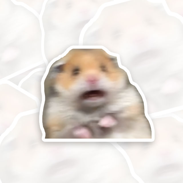 Shocked Hamster Funny Geek Sticker