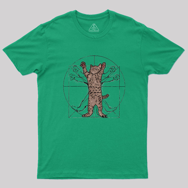 Vitruvian Cat Geek T-Shirt
