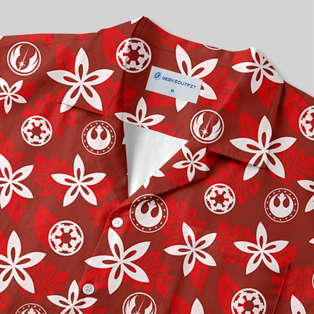 Rebel and Empire Red Hawaii Button Up Pocket Shirt