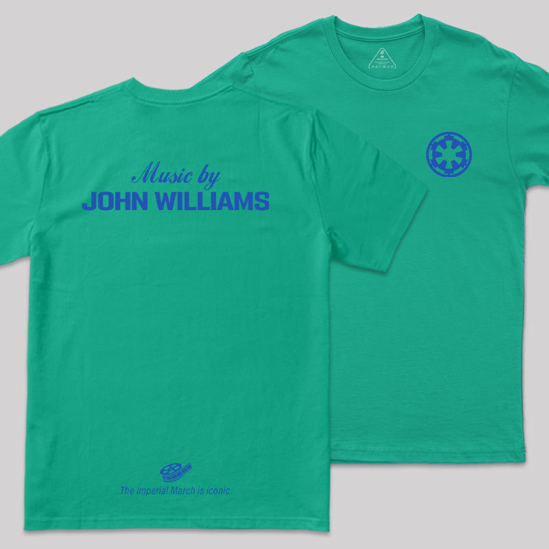 Music By John Williams Blue Front and Back Printed Geek T-Shirt