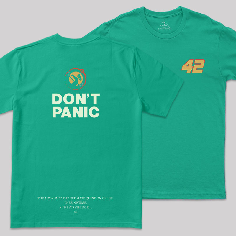 Don't Panic Front and Back Printed Geek T-Shirt