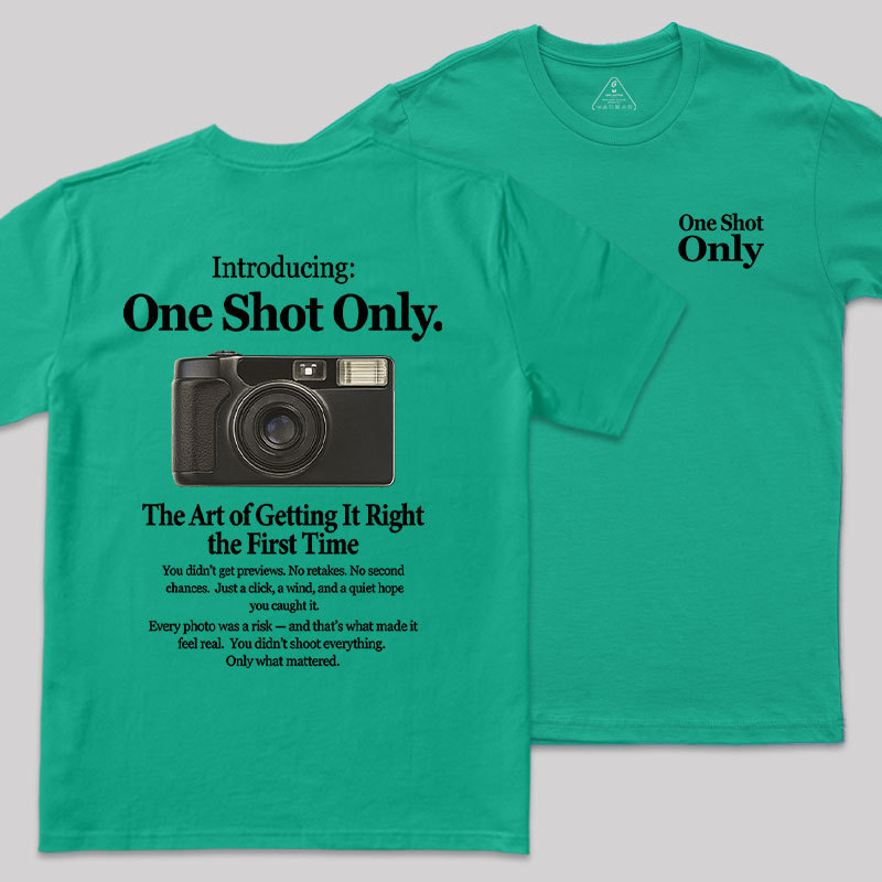 One Shot Only Front and Back Printed Geek T-Shirt