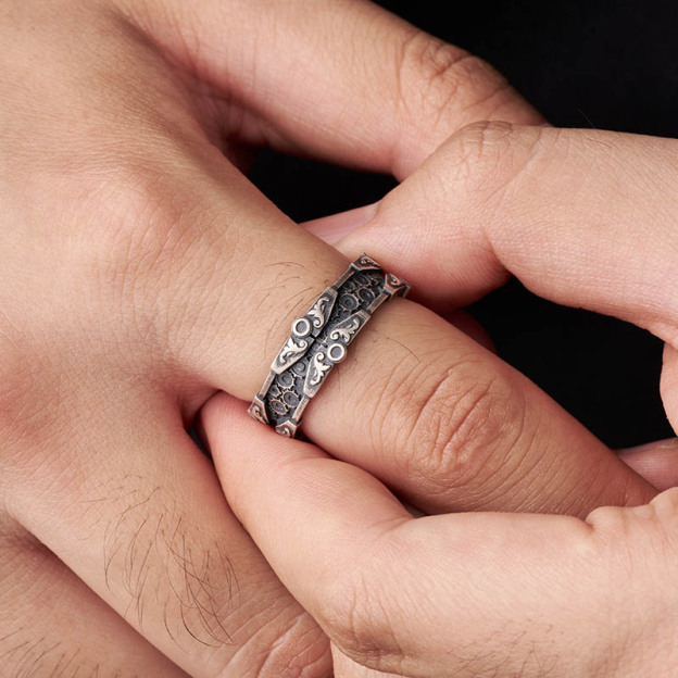 Steampunk Legacy Geek Silver Band Ring