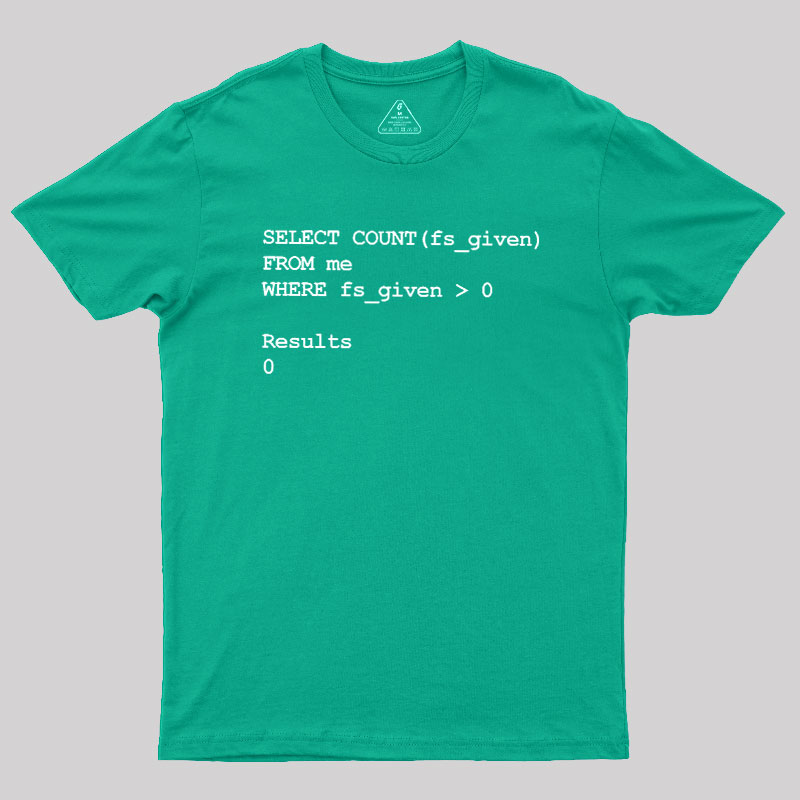 Funny SQL Programming Joke Geek T-Shirt