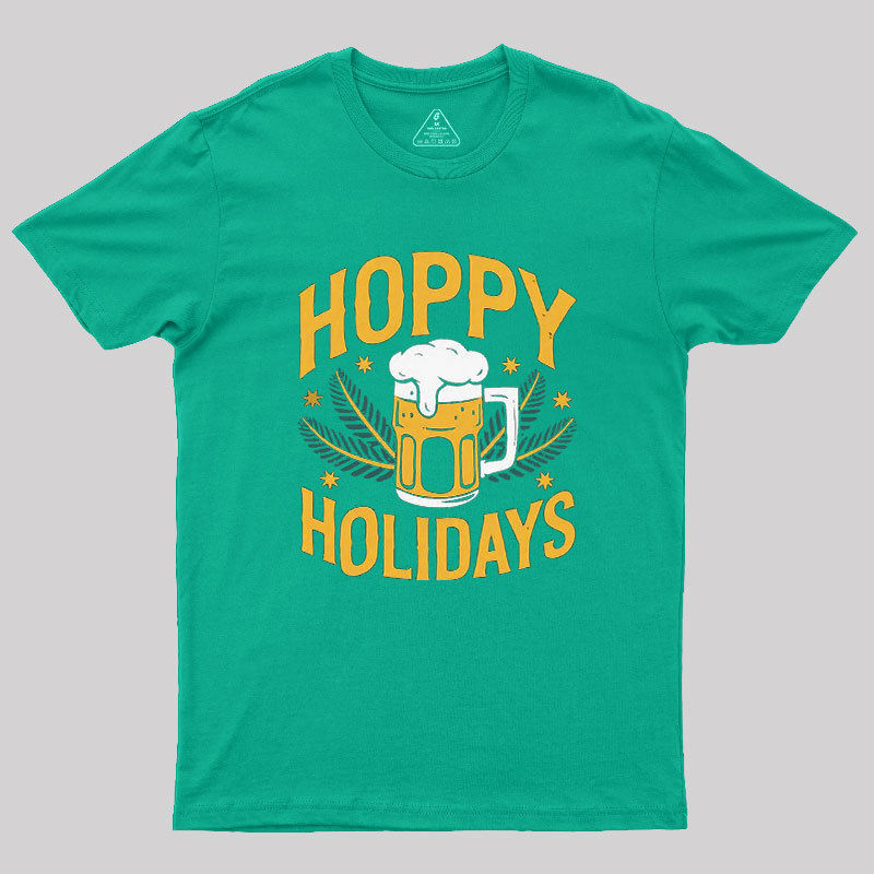 Hoppy Holidays Funny Santa Claus Beer Geek T-Shirt