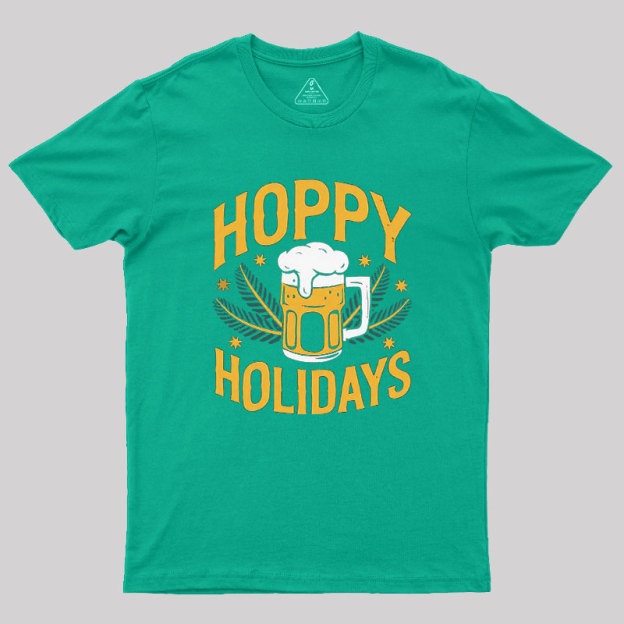 Hoppy Holidays Funny Santa Claus Beer Geek T-Shirt