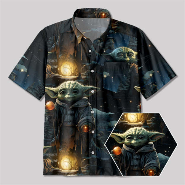 Christmas Scifi Wars Maestro Button Up Pocket Shirt