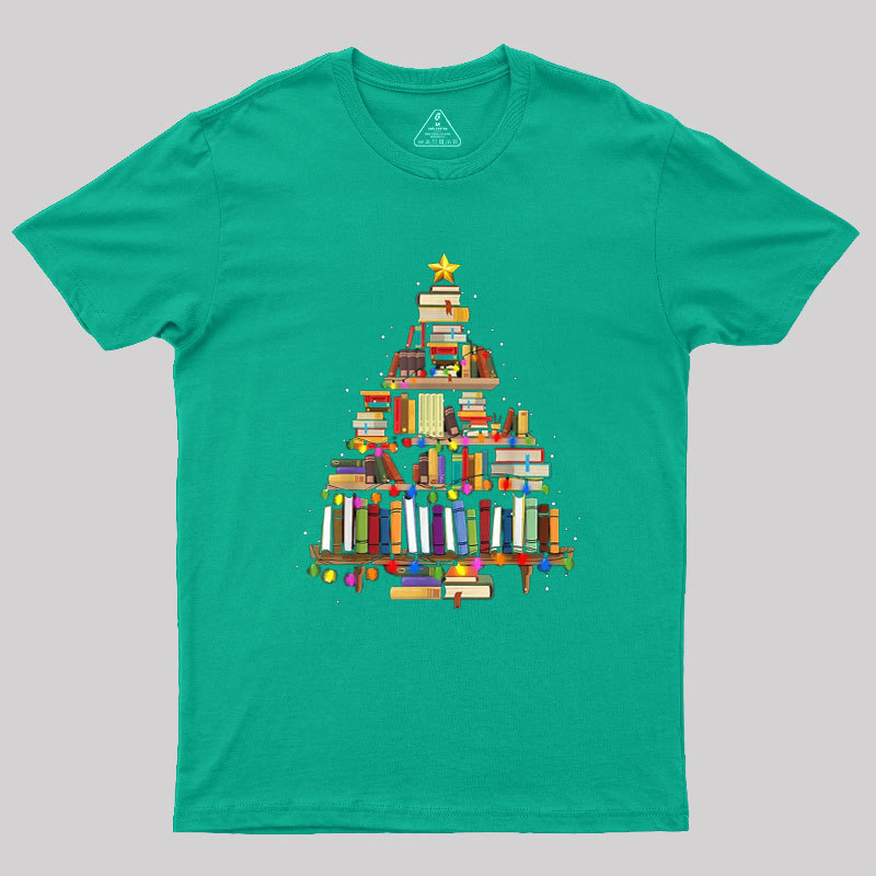 Book Tree Christmas Geek T-Shirt
