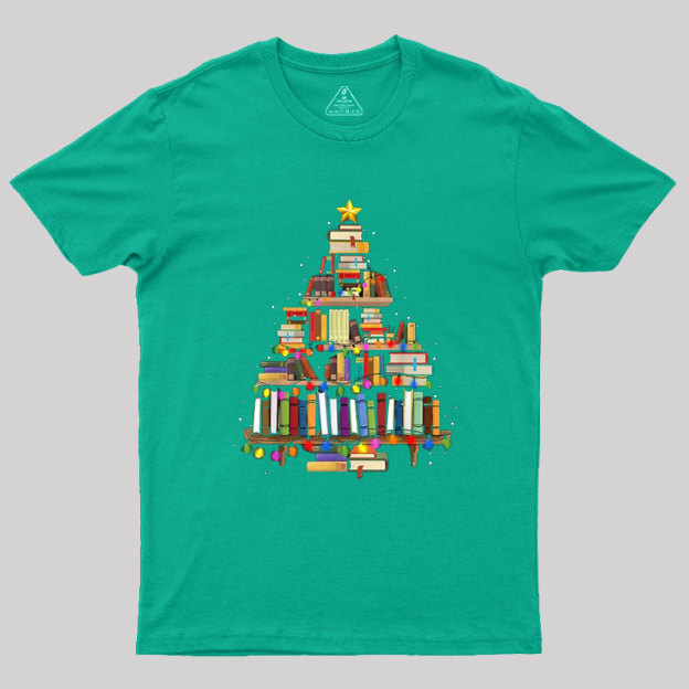Book Tree Christmas Geek T-Shirt