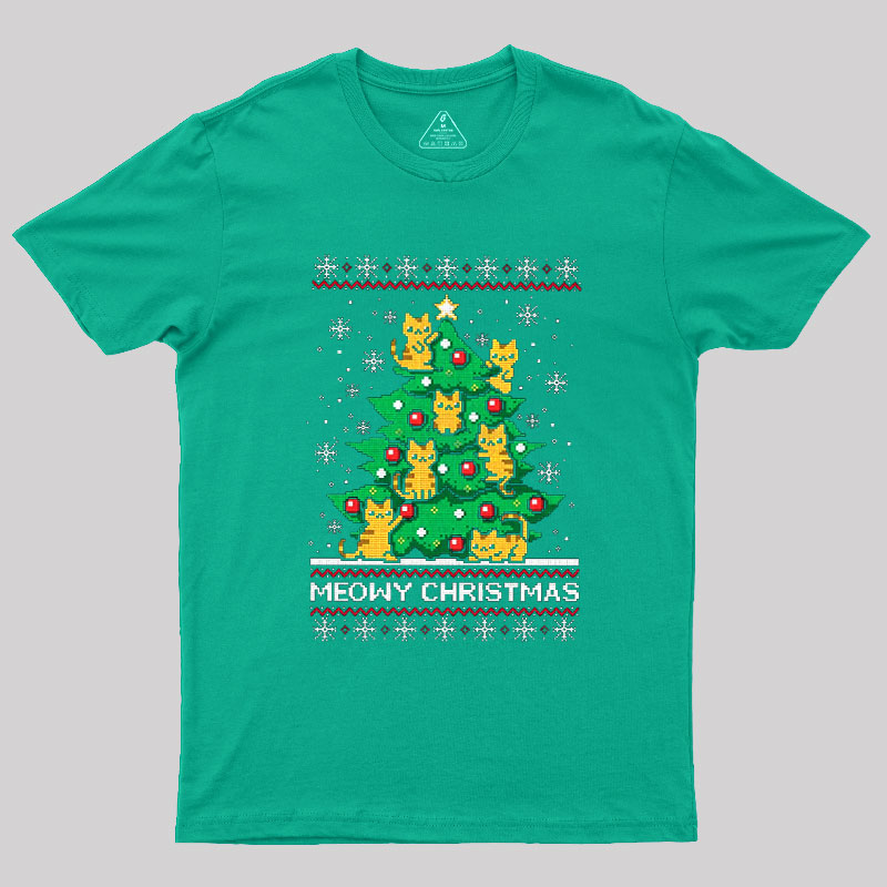 Meowy Christmas Geek T-Shirt