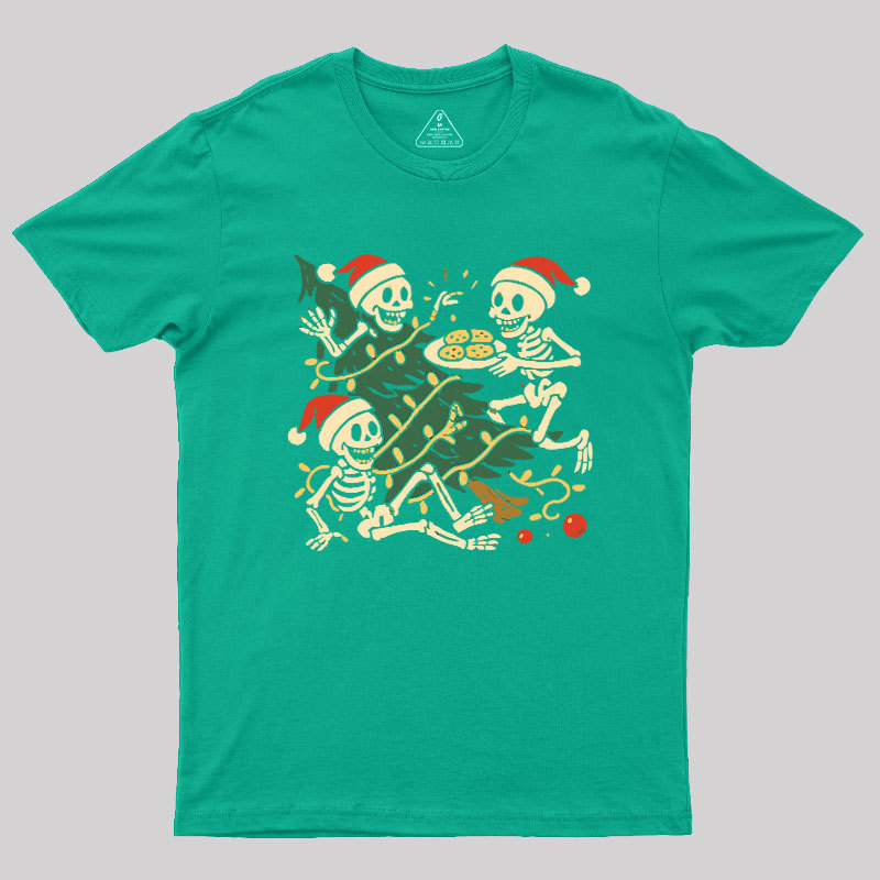 Skeleton Cookie Christmas Chaos Geek T-Shirt