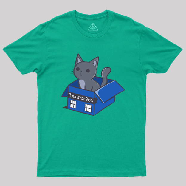 Cat In a Blue Box Geek T-Shirt